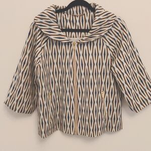 Chico's Light Jacket size 0 multicolor zipper pockets